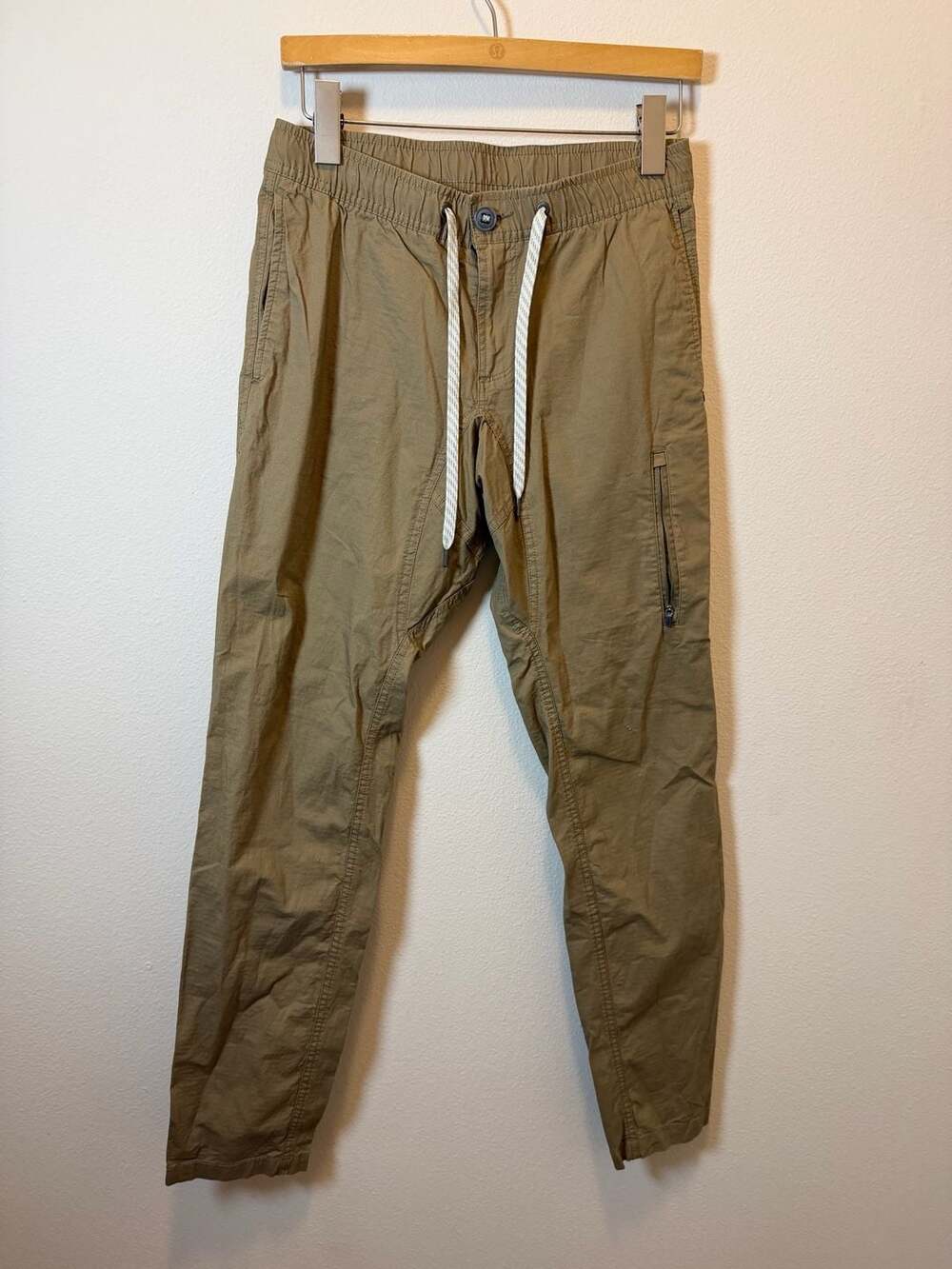 Vuori Ripstop Climber Pants Mens Small Khaki Brown Organic Cotton Hiking Joggers